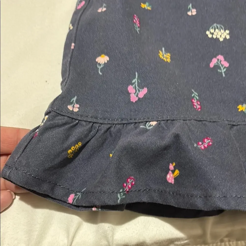 365 kids 10 Pink Top grey Floral Overall Dress jumper denim Set nwt